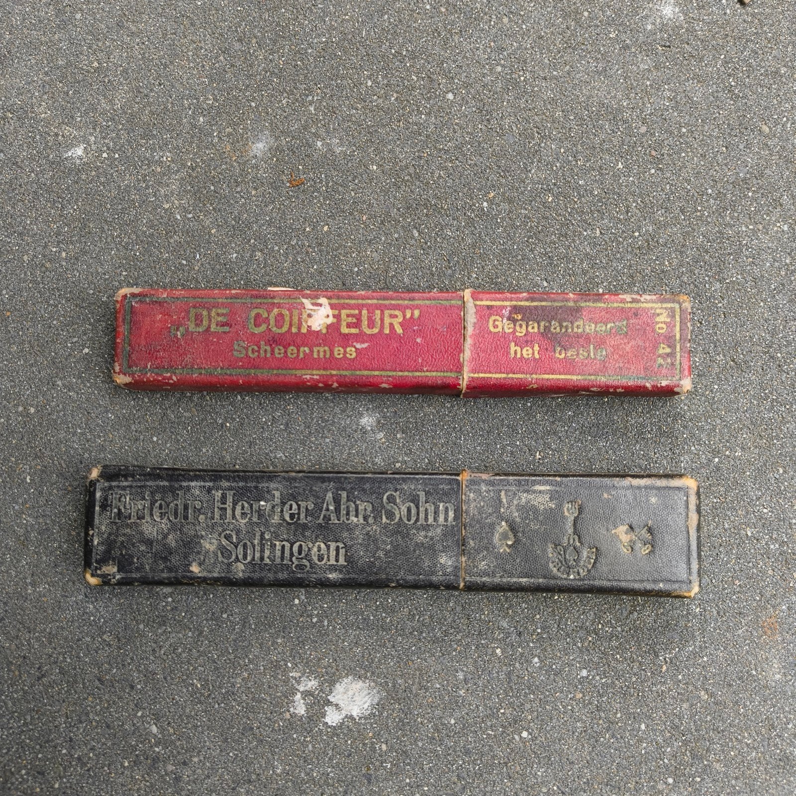 2 Antieke scheermessen Herder/Dorko Solingen, Ophalen of Verzenden