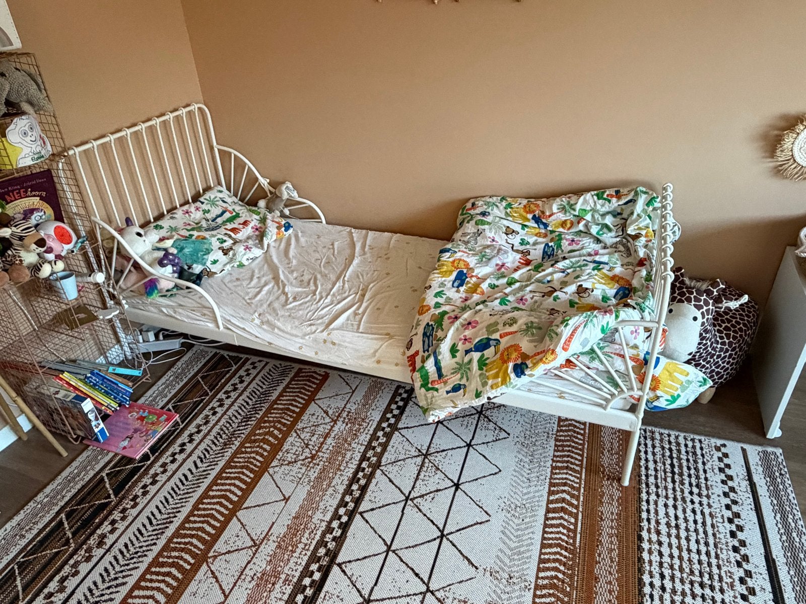 IKEA Minnen meegroeibed met lattenbodem en matras, Ophalen, 85 tot 100 cm, Gebruikt, Lattenbodem