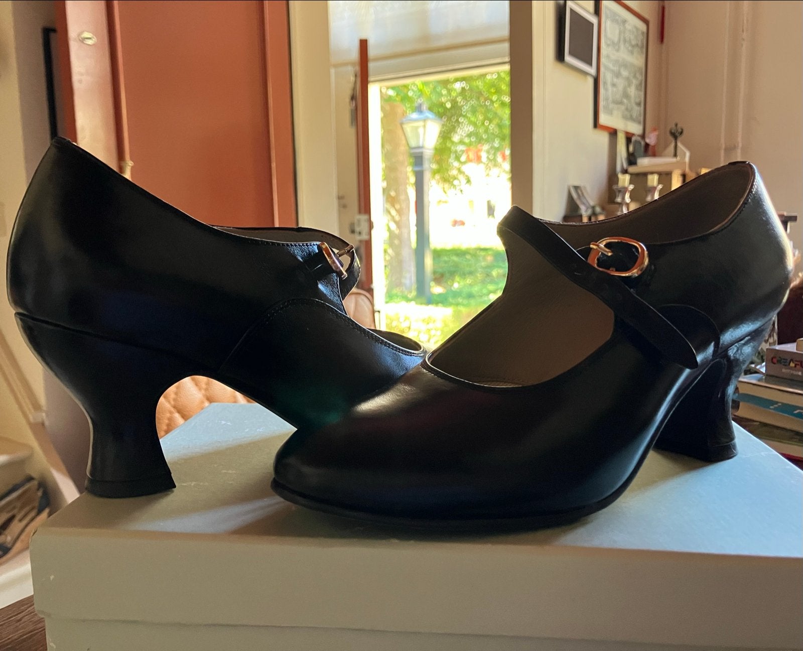 Handgemaakte Flapper schoenen 1920 Brede versie, zwart, 37, Zwart, Ophalen of Verzenden, Zo goed als nieuw, Schoenen met hoge hakken