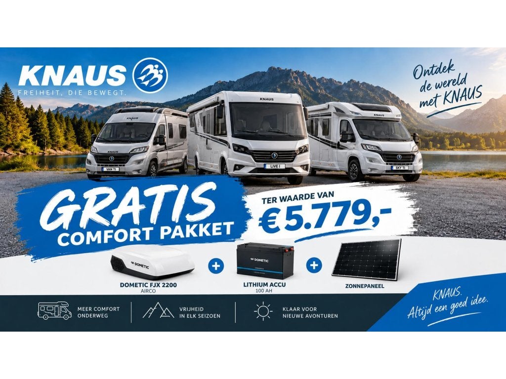 Knaus Vansation 650 MEG MODEL 2027 AUTOMAAT enkele bedden, Automaat, Standaard zit, Hagelvast dak, Fiat
