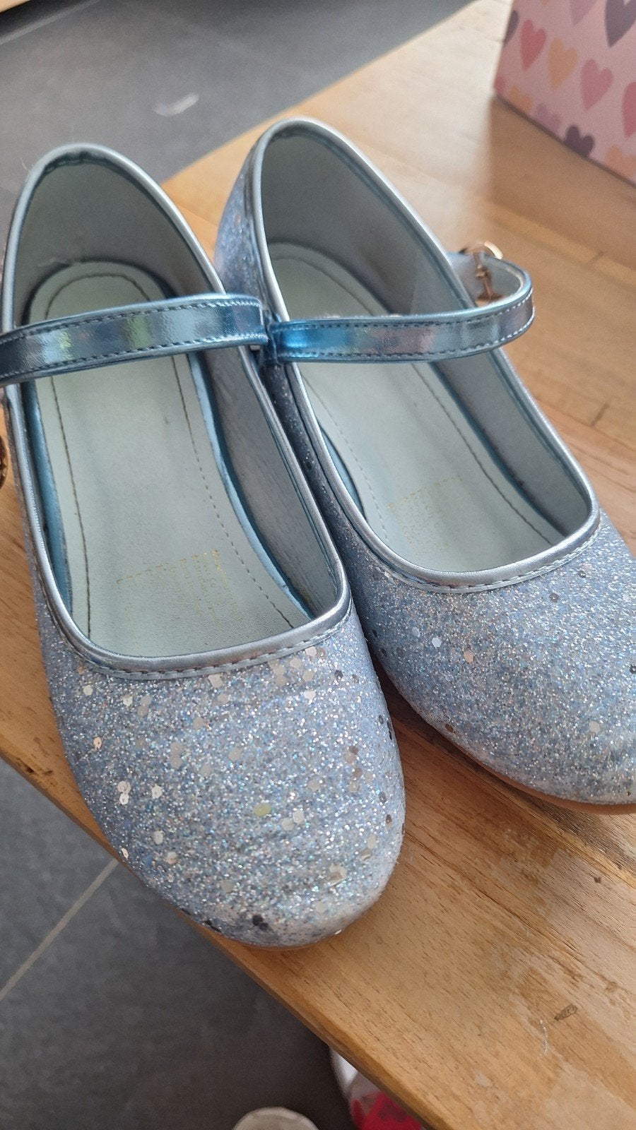 Meisjes hak schoenen blauw met glitter maat 34, Kinderen en Baby's, Ophalen of Verzenden