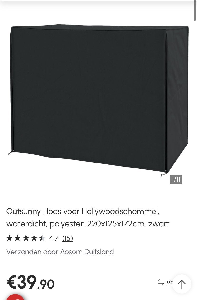 Hoes voor schommelbank 220x125x172, Ophalen, Nieuw, Nb, Nb