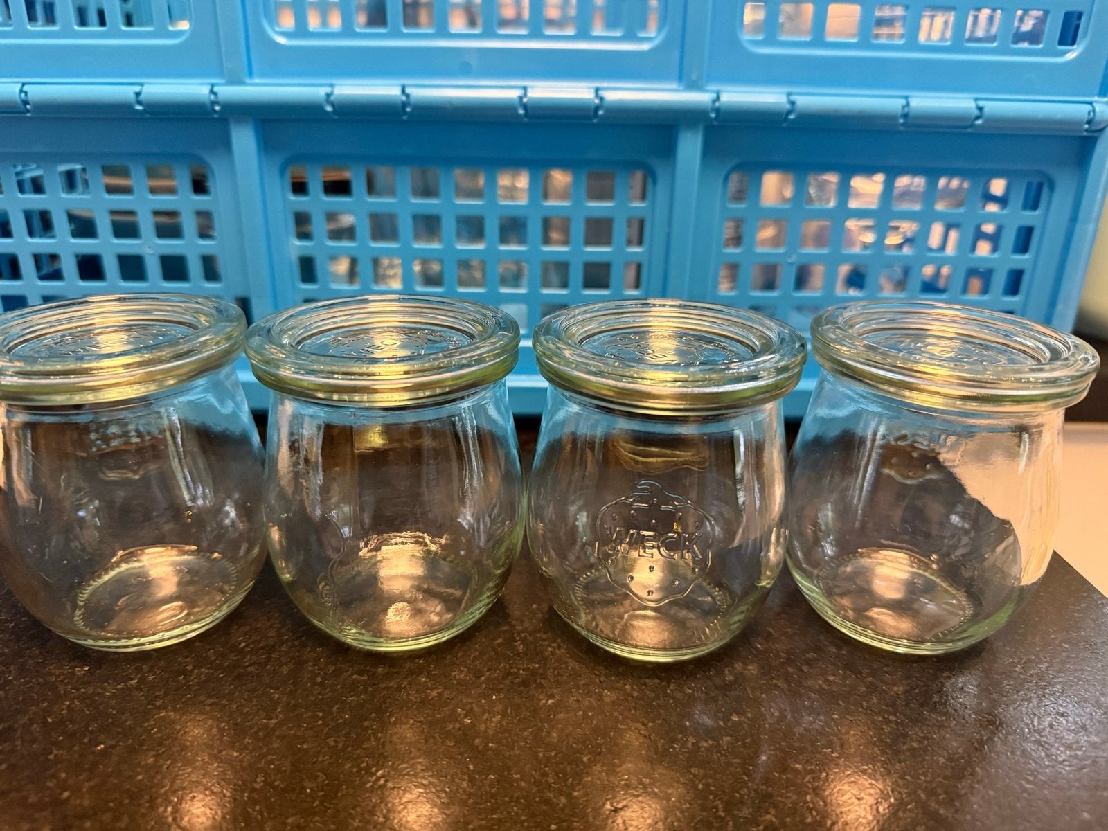 Set van 4 Weckpotjes - Glazen Voorraadpotten, Ophalen of Verzenden, Voorraadpot, Overige merken, Glas