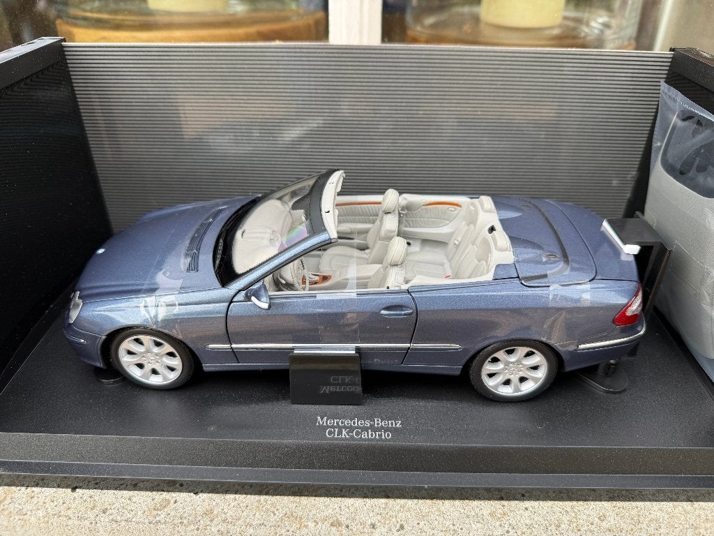 1:18 Mercedes A209 CLK Cabrio CLK500 blauw Kyosho, Kyosho, Auto, Nieuw, Ophalen of Verzenden