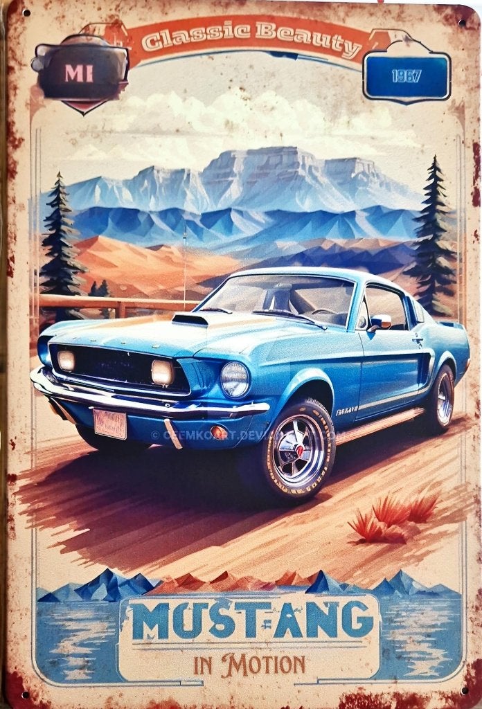 Wandbord, American Special car, Ford Mustang, metaal deco, Ophalen of Verzenden, Nieuw, Metaal, Decoratieobject