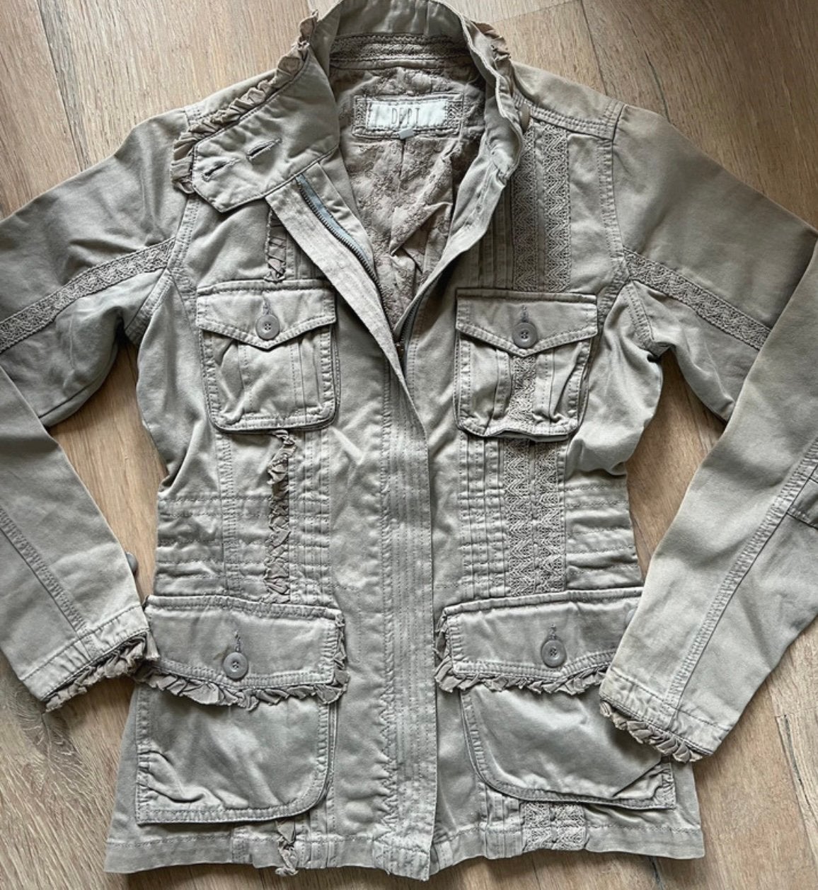 Spijkerjasje olijfgroen Dept maat xs, Kleding | Dames, Jassen | Zomer, Ophalen of Verzenden, Zo goed als nieuw, Maat 34 (XS) of kleiner