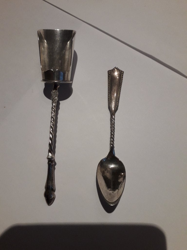 ANTIEKE HOLL ZILVEREN SCHEP & MOSTERDLEPELTJE I.Z.G.STAAT, Ophalen of Verzenden, Zilver