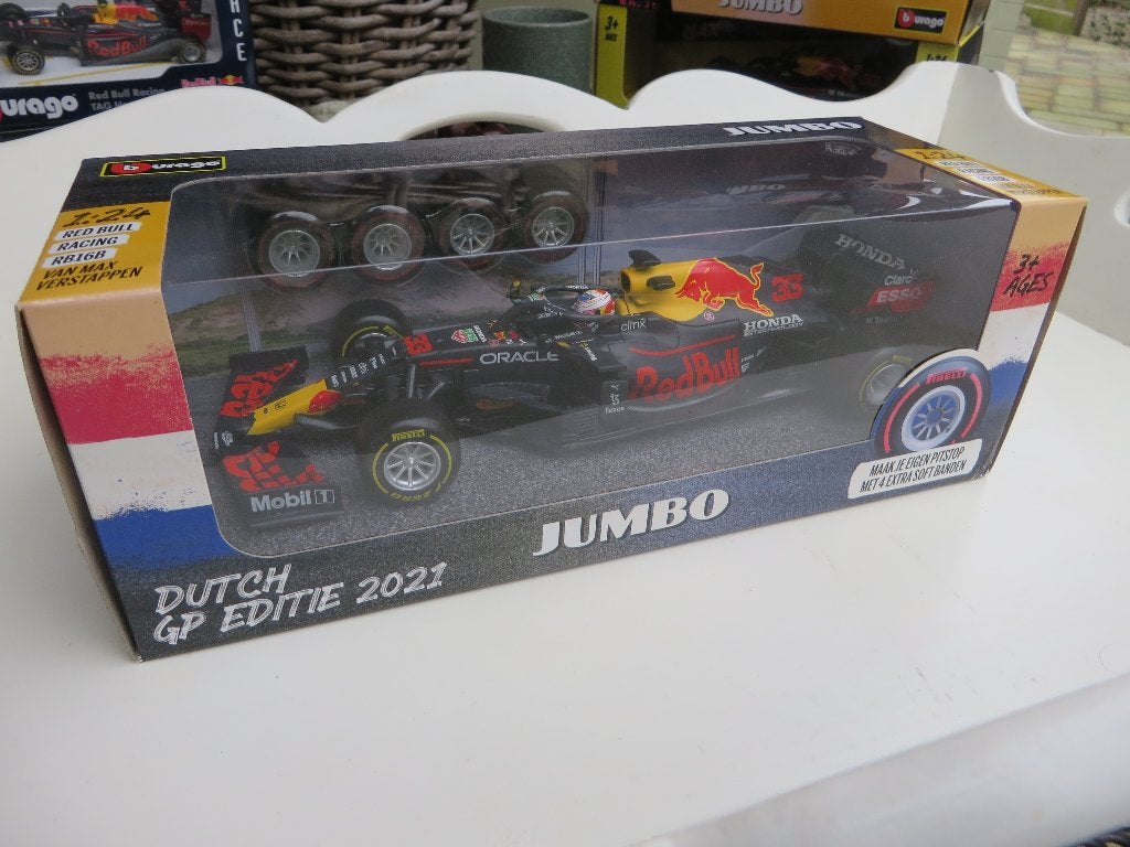 Burago 1:24 Max Verstappen Red Bull RB 16B JUMBO Dutch Ed., Hobby en Vrije tijd, Modelauto's | 1:24, Ophalen of Verzenden, Nieuw