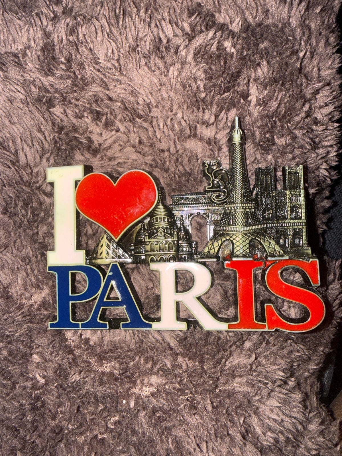 Magneet 'I Love Paris' met bezienswaardigheden, Ophalen of Verzenden, Gebruikt