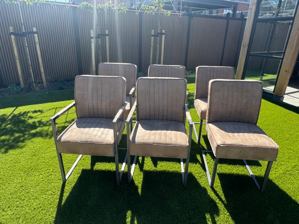 Stoffen stoelen, Bruin, Ophalen of Verzenden, Zo goed als nieuw, Stof