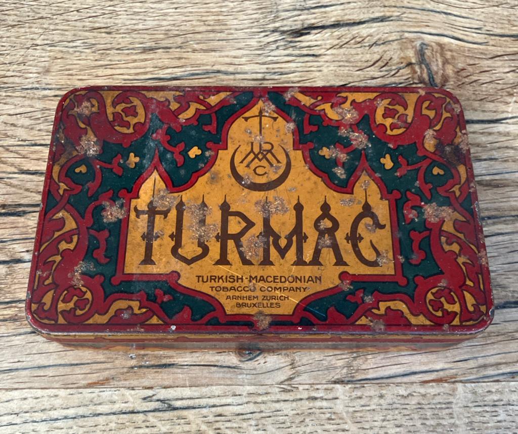 Vintage art deco Turmac sigaretten blikje, Ophalen of Verzenden, Zo goed als nieuw