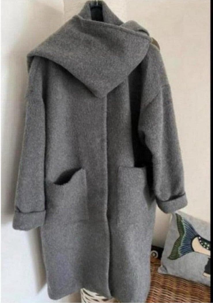 Jas wol L oversized, Ophalen of Verzenden, Zo goed als nieuw, Maat 42/44 (L), Grijs
