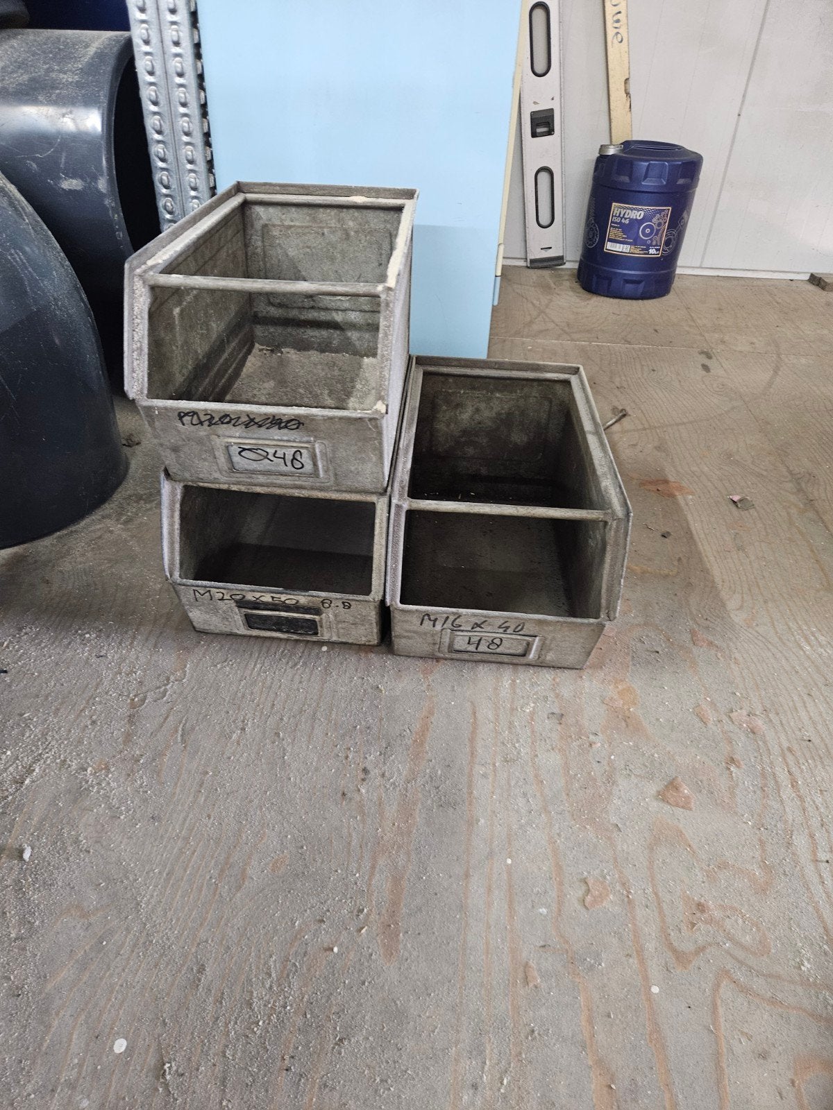 Vintage Schafer metalen stapelbakken (set van 4), Ophalen of Verzenden
