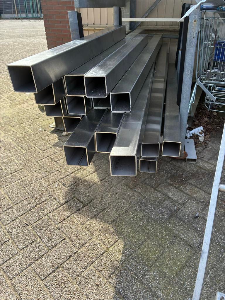 RVS 316 Koker 100x100x4mm, TIG gelast, geborsteld, Ophalen, Nieuw, Overige metalen