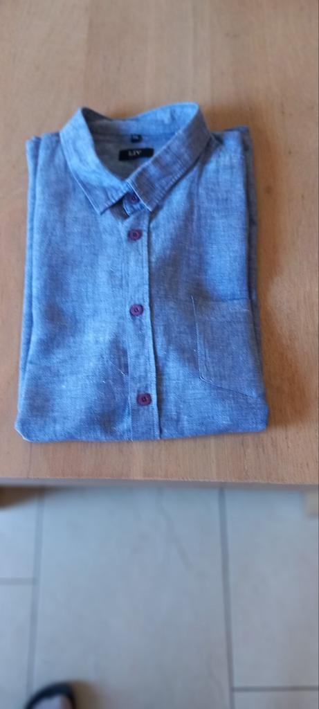 LIV overhemd, XXXL, korte mouw, Kleding | Heren, Overhemden, Ophalen of Verzenden, Zo goed als nieuw, Blauw, Overige halswijdtes