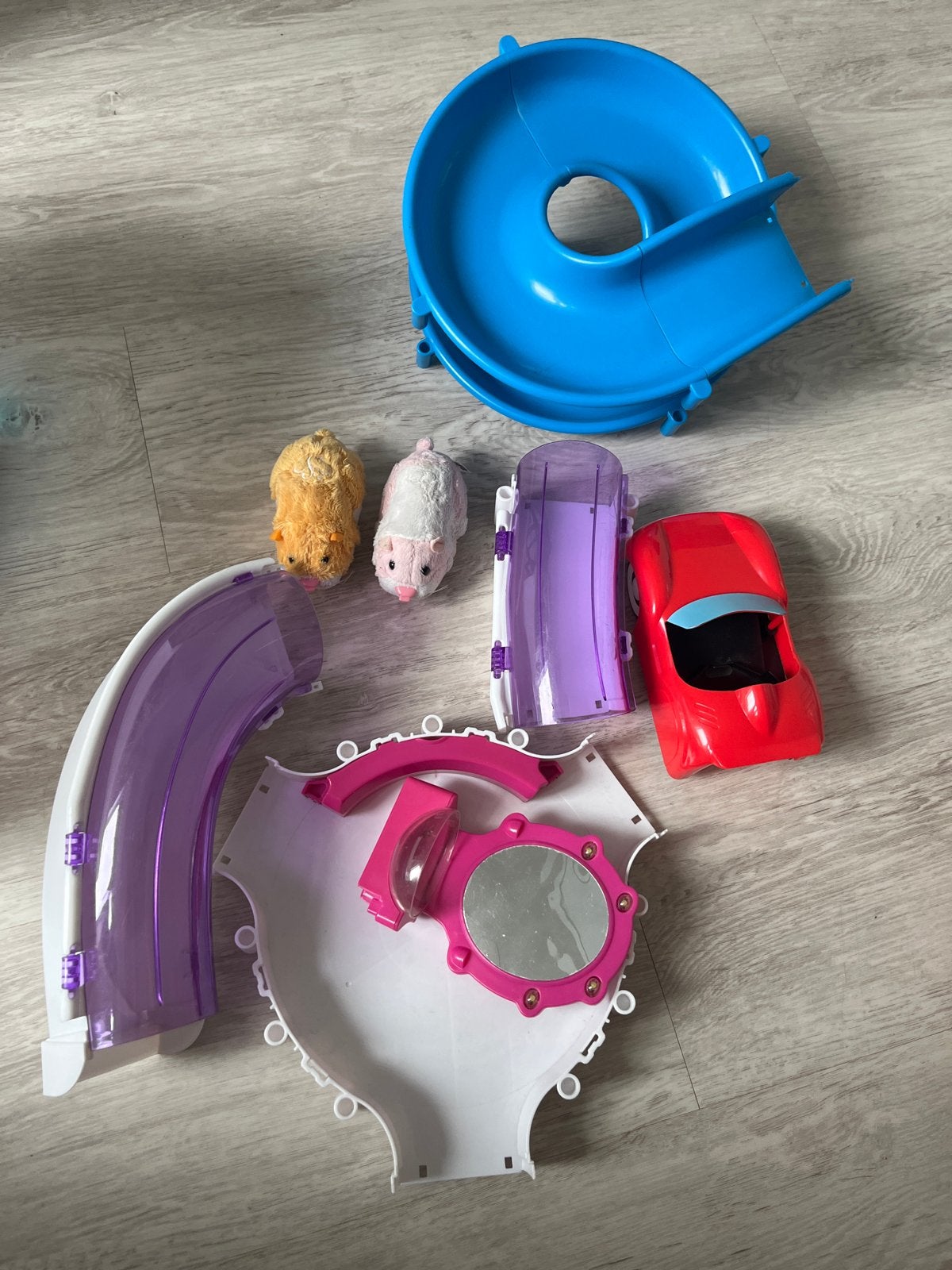Zhu Zhu Pets Hamsterbaan met Hamsters en Auto, Ophalen, Gebruikt, Jongen of Meisje