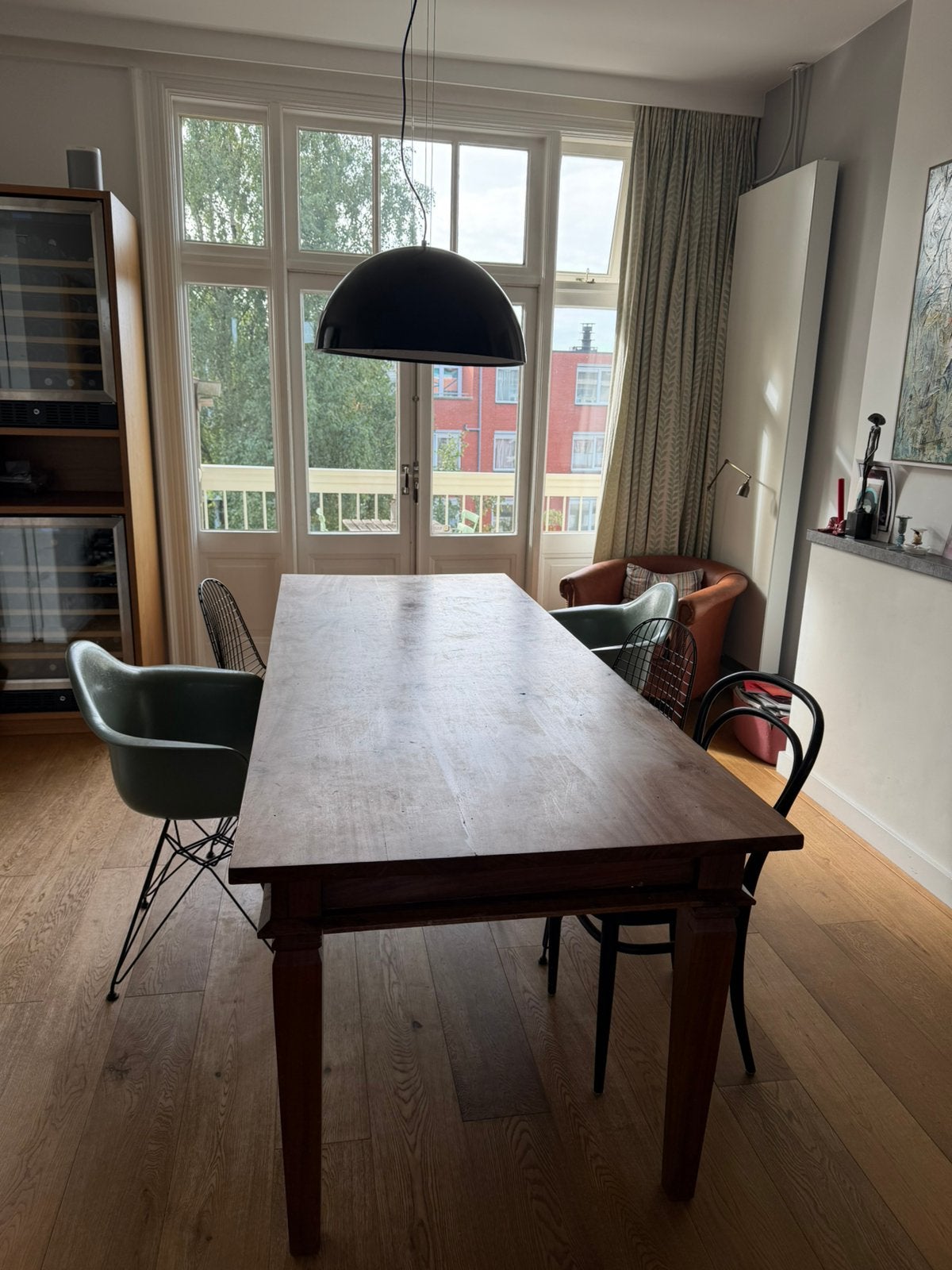 Teak houten eettafel 230cm x 90cm, Ophalen of Verzenden