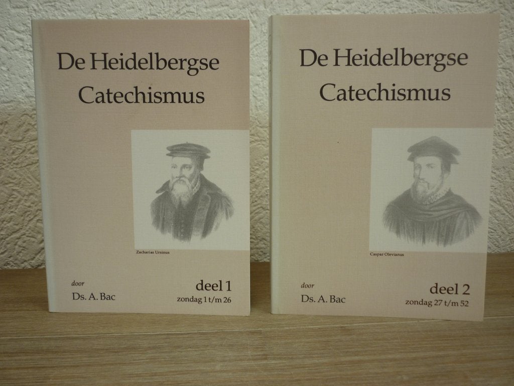 Ds. A. Bac - De Heidelbergse Catechismus - Deel 1 en 2, Boeken, Ophalen of Verzenden, Zo goed als nieuw, Christendom | Protestants