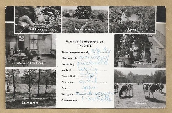 Ansichtkaart: Vakantie koersbericht uit Twente, Ophalen of Verzenden, 1960 tot 1980, Gelopen, Overijssel