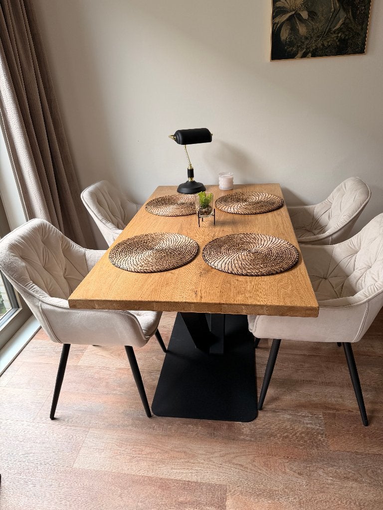 Mooie Eettafel (hout), Huis en Inrichting, Tafels | Eettafels, Modern, chique, landelijk, 100 tot 150 cm, 50 tot 100 cm, Zo goed als nieuw