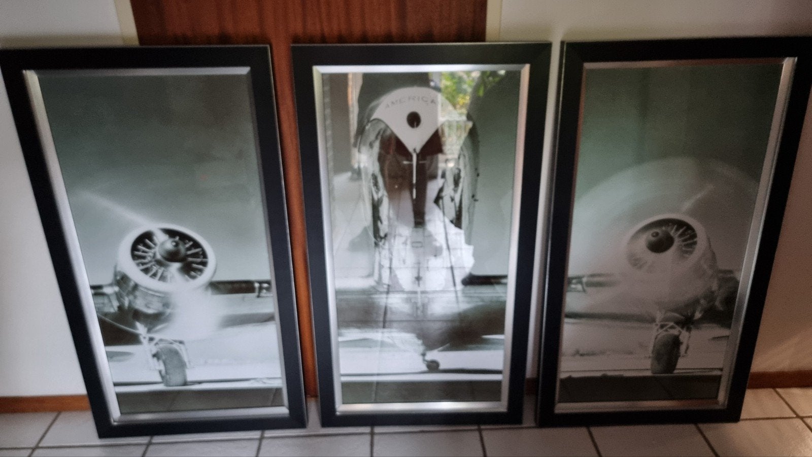 Vliegtuig kunstwerk - 3 delen - 113x63 cm per deel, Ophalen, Gebruikt, 50 tot 75 cm, Foto of Poster