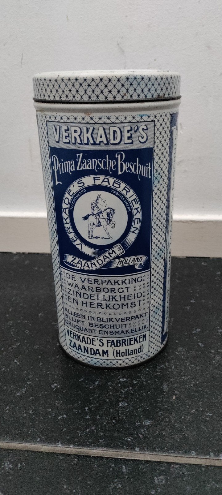 Verkade's Prima Zaansche Beschuit blik,Vintage, Ophalen of Verzenden, Gebruikt, Beschuit, Verkade