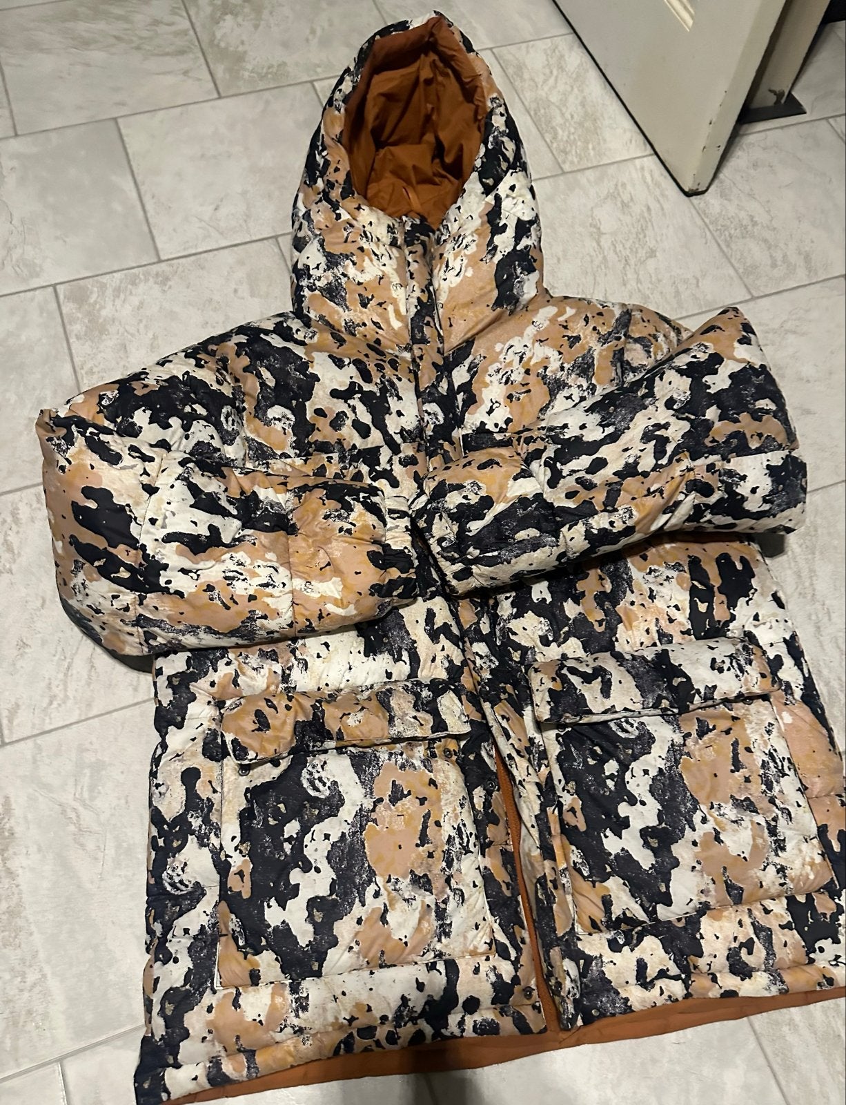 H&M MOVE Heren Winterjas Maat L - Camouflage Print, Ophalen of Verzenden, Gedragen, Maat 52/54 (L), Meerkleurig