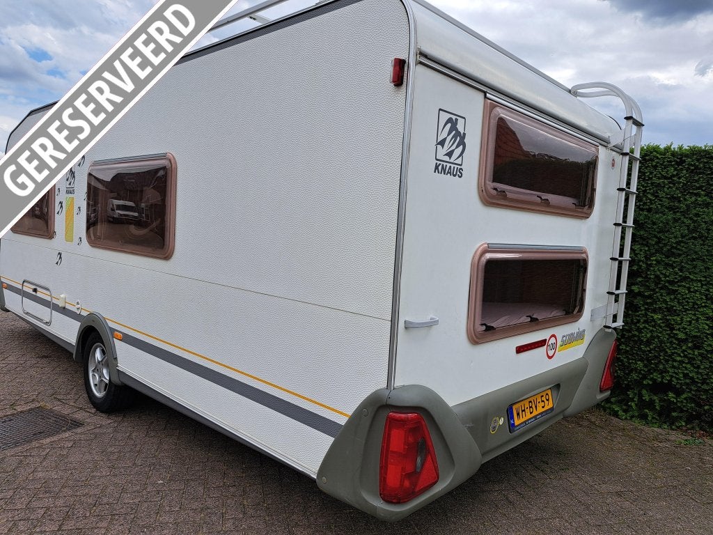 Knaus Sudwind 550 TKM Airco, Voortent, Caravans en Kamperen, Caravans, Rondzit, Bedrijf, Knaus, Tot en met 6