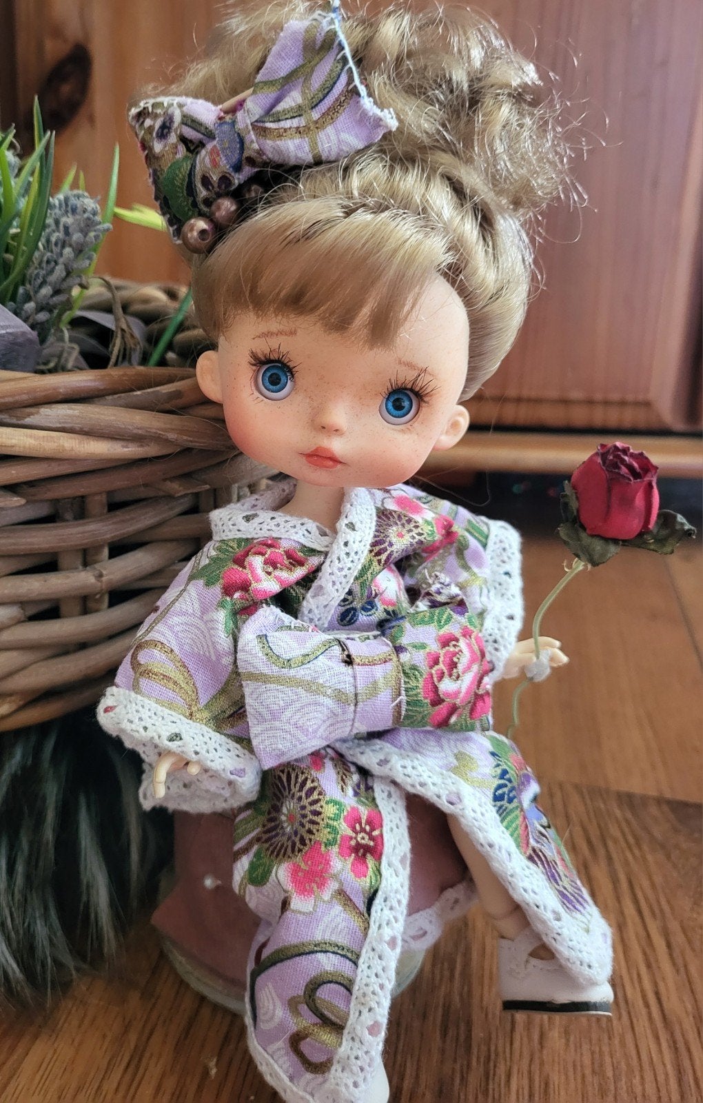 bjd 21 cm ooak custom made monstdoll fullset., Verzamelen, Ophalen of Verzenden, Zo goed als nieuw, Pop