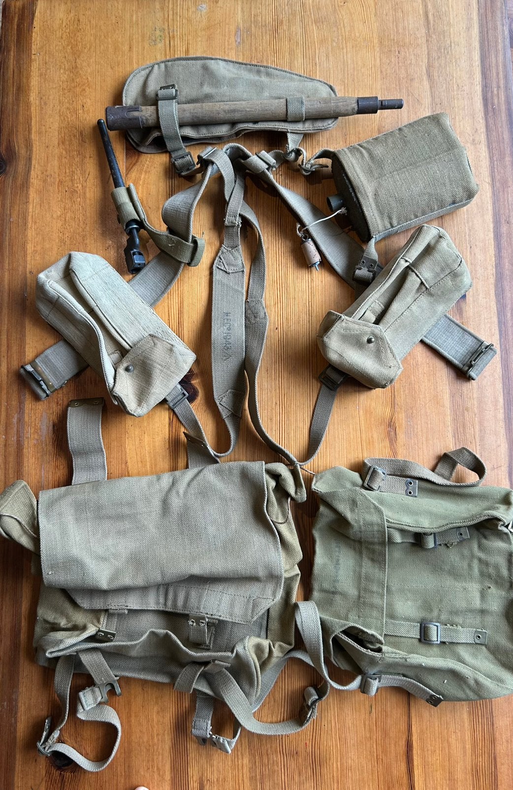 Complete WO2 Britse P37 Webbing Set Bajonet Entrenching Tool, Verzenden, Landmacht, Engeland, Overige typen