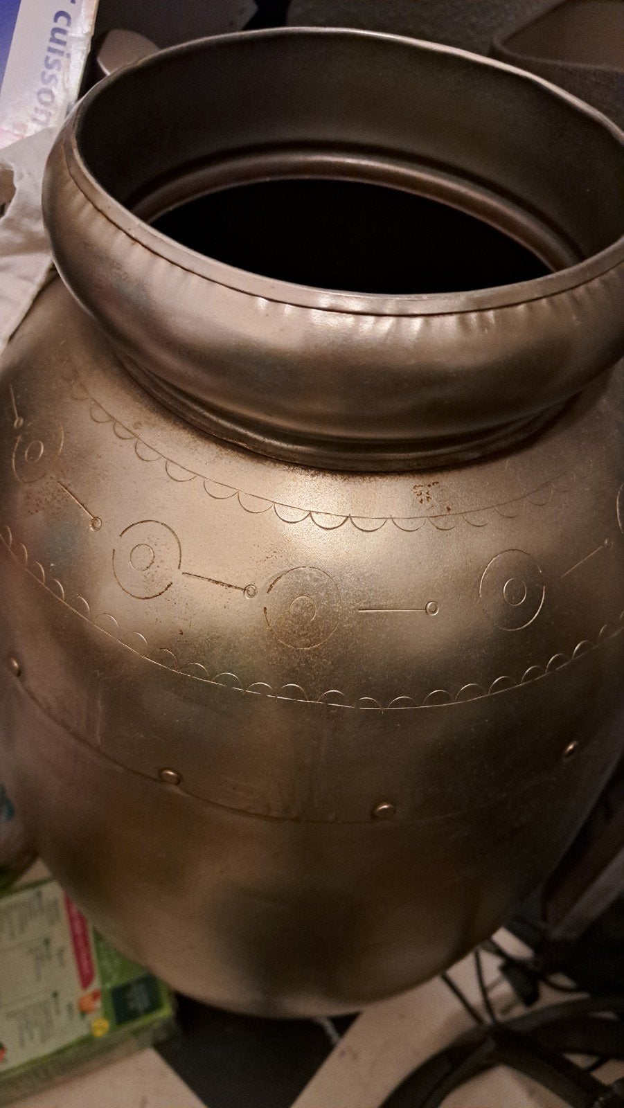 metalen hoge bloemvaas, Ophalen of Verzenden