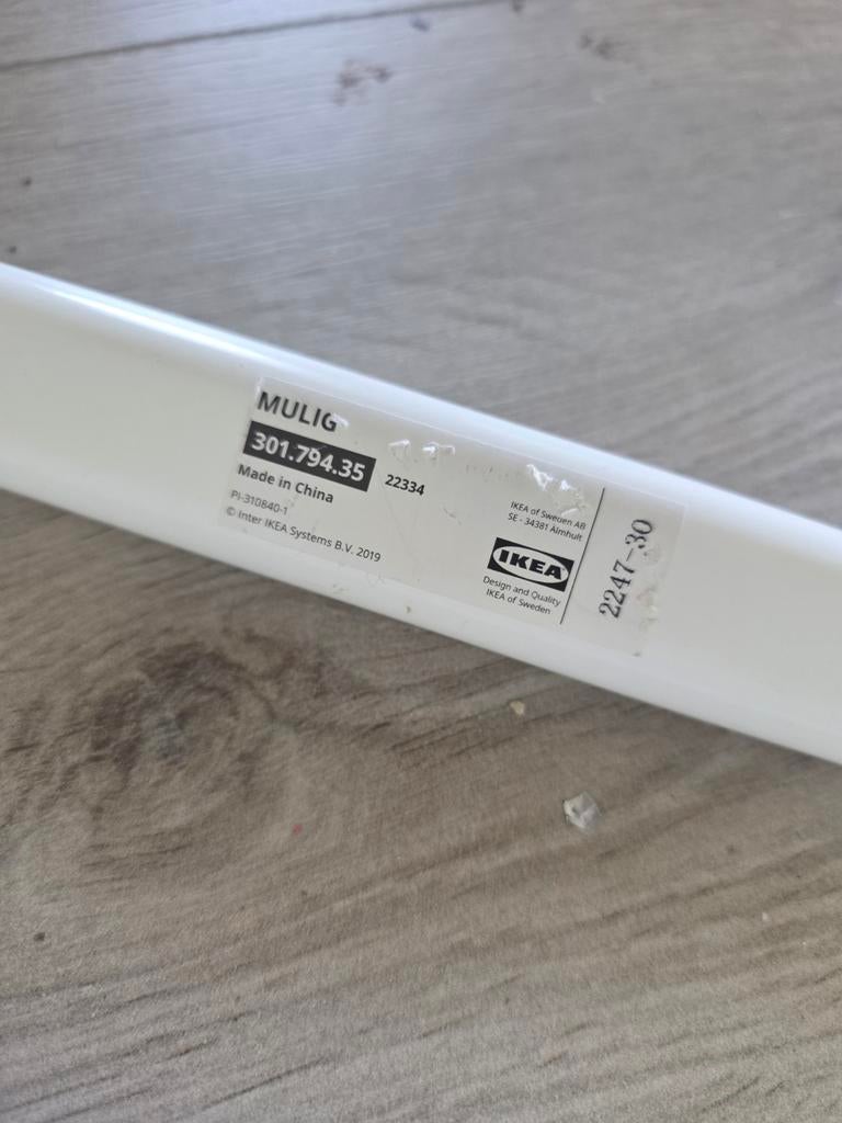 4 x IKEA MULIG Kledingroede Wit - 60-90 cm uitschuifbaar, Ophalen of Verzenden