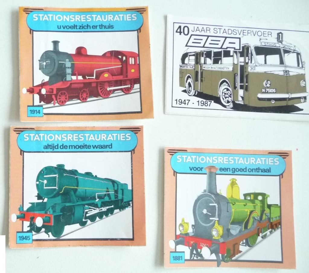 6 stickers fokker bus BBA, stationrestauraties en stimorol, Verzenden, Zo goed als nieuw, Bedrijf of Vereniging