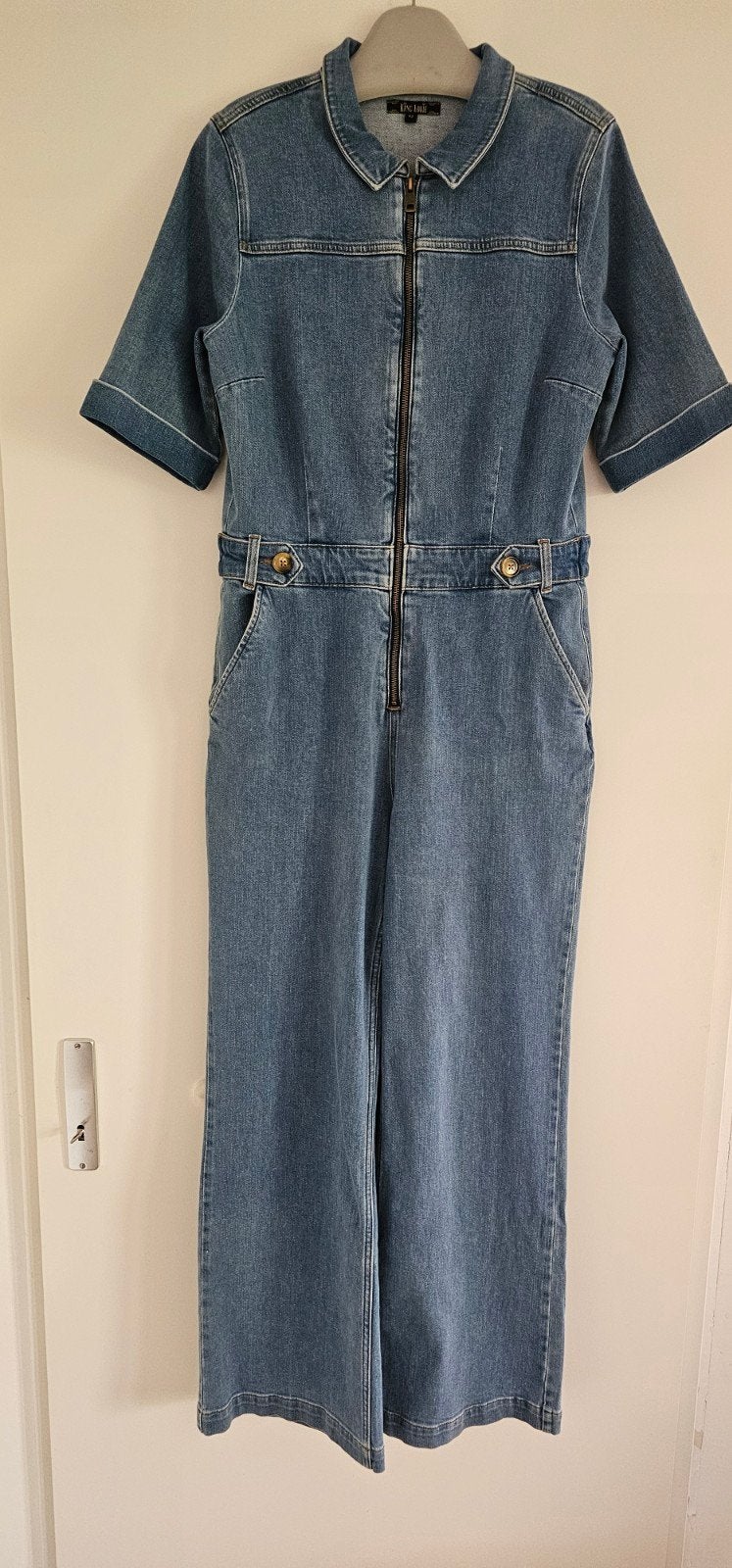 King Louie denim jumpsuit maat 42, Kleding | Dames, Ophalen of Verzenden, Zo goed als nieuw, Maat 42/44 (L), Blauw