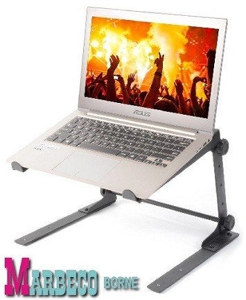 DJ Laptopsteun, Laptopstandaard, Laptophouder, In hoogte verstelbaar, Power Dynamics, Info@marbeco.nl, Power Dynamics