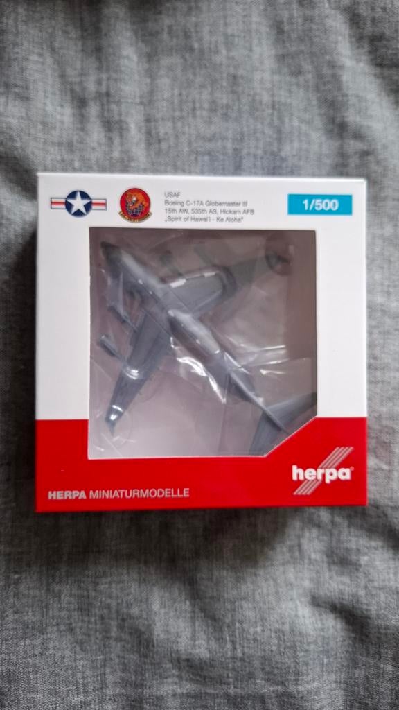 Herpa 1:500 USAF C17, Hobby en Vrije tijd, Modelbouw | Vliegtuigen en Helikopters, Ophalen of Verzenden, Zo goed als nieuw, 1:200 of kleiner