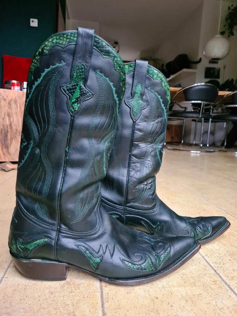 Go West python boots mt 43/44. Groen. Cowboy western laarzen, Kleding | Heren, Schoenen, Ophalen of Verzenden, Zo goed als nieuw