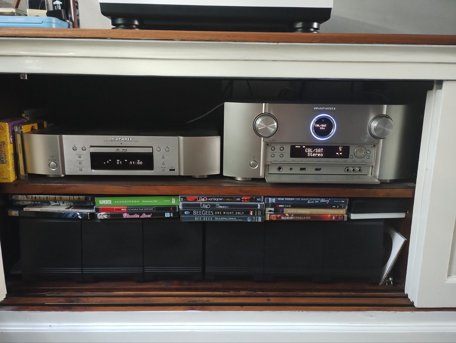 Marantz SR7013 + UD5005 Atmos 4K Spotify optioneel Kef boxen