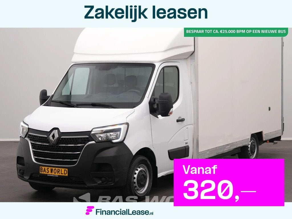 Renault Master 145PK Lowliner Bakwagen LED Navi Airco Cruise, 145 pk, Stof, Gebruikt, Euro 6