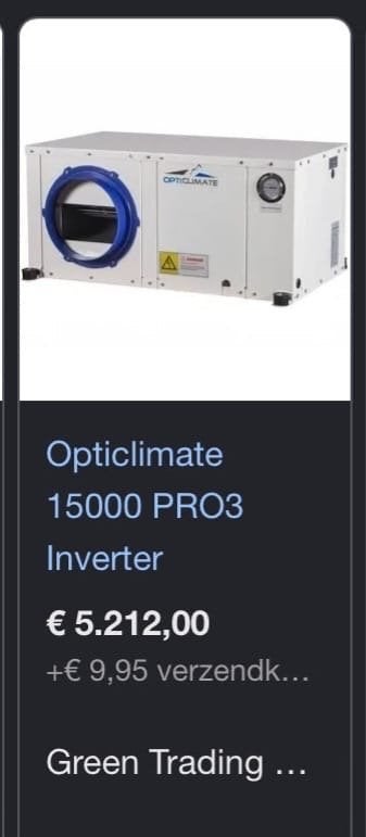 Gebruikte Opticlimate 15000 PRO3 Inverter Airco, Ophalen, Gebruikt, Koelen en Ontvochtigen, 100 m³ of groter