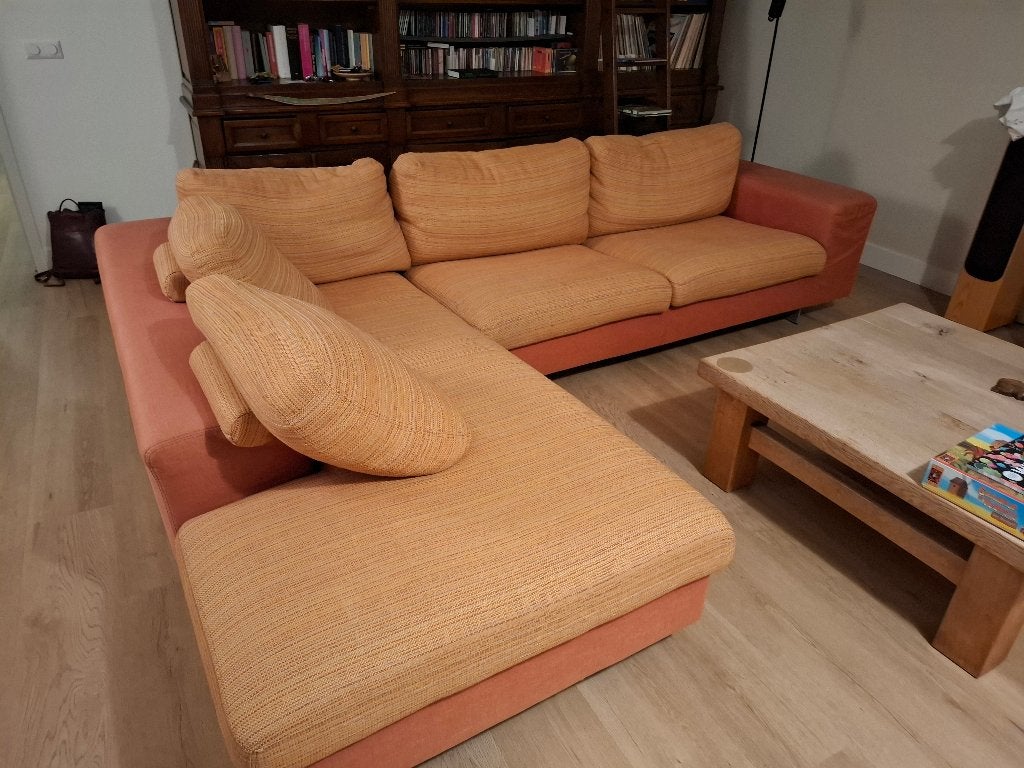 Originele Roche Bobois 'Cinemax' Hoekbank (Herbekleed), Ophalen, Gebruikt, 300 cm of meer, 75 tot 100 cm