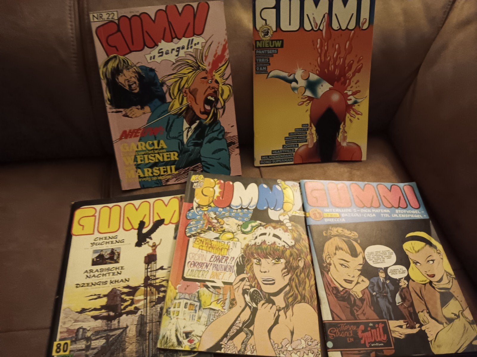 gummi strip comics 5 stuks jaren 70, Boeken, Eén comic, Ophalen of Verzenden, Zo goed als nieuw, Europa
