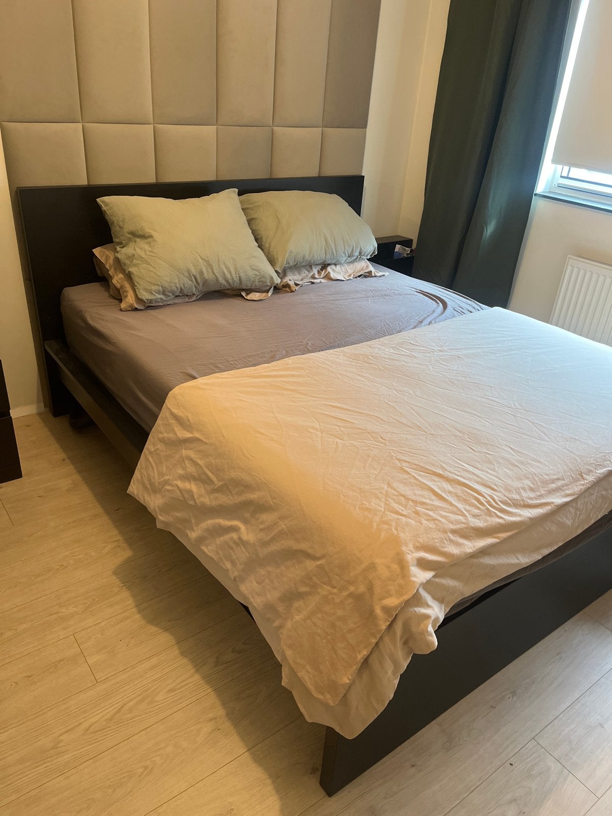 Tweepersoonsbed Ikea Malm 160x200, Ophalen, Gebruikt, Zwart, Tweepersoons