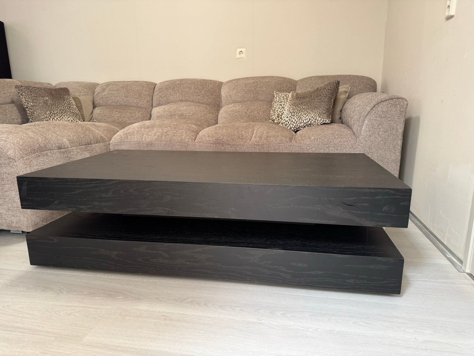 Moderne Salontafel Zen-Lifestyle Zwart Fineer (Eric Kuster), Ophalen, 100 tot 150 cm, Eikenhout, 50 tot 100 cm