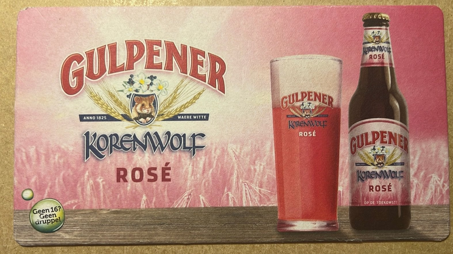 Gulpener bierviltje, Ophalen of Verzenden, Zo goed als nieuw, Viltje(s), Overige merken