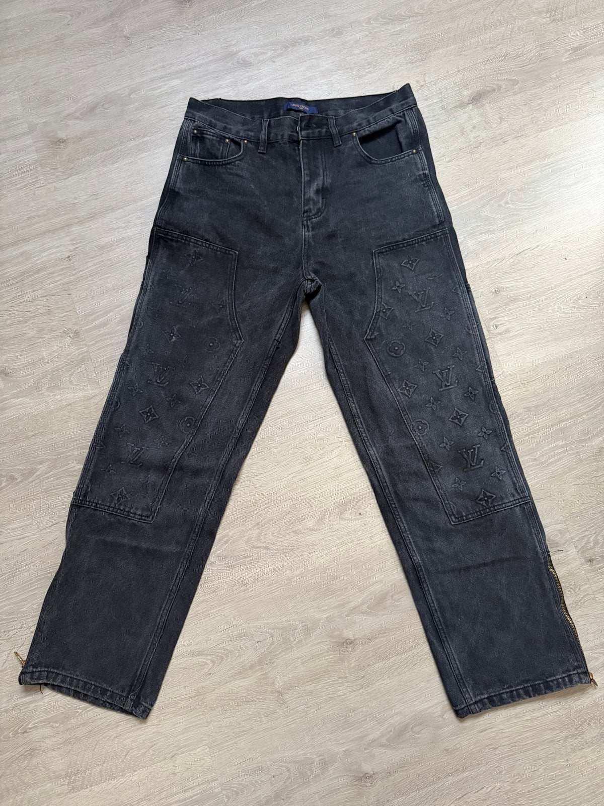 Louis Vuitton Monogram Denim Jeans Zwart, Ophalen of Verzenden, Zo goed als nieuw, Zwart, W32 (confectie 46) of kleiner