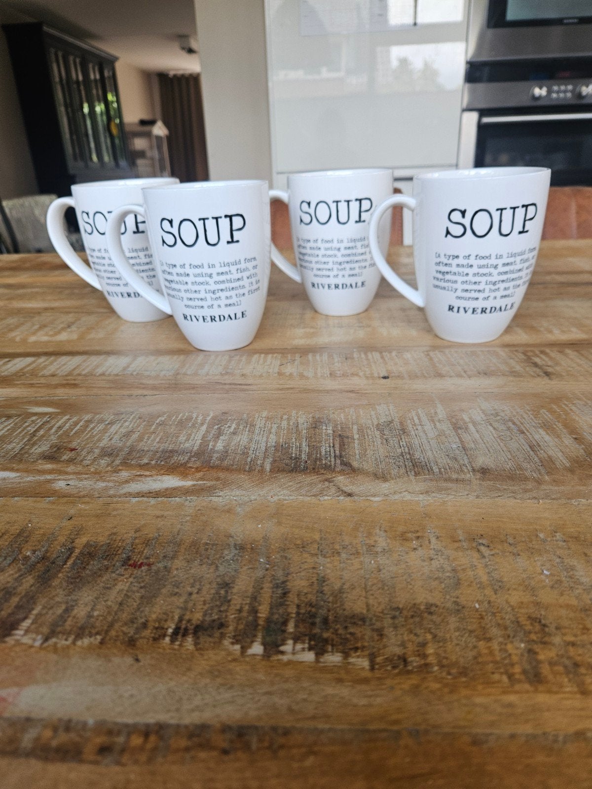 Riverdale 'Soup' mokken - Set van 4, Overige typen, Ophalen of Verzenden, Zo goed als nieuw, Steen/keramiek