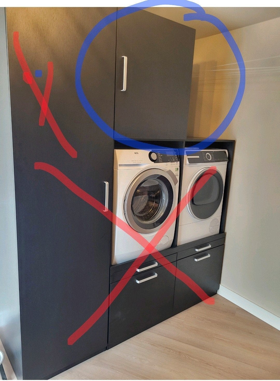 Bovenkast van Wasmachine Kast Ebene Zwart. Nieuw in doos., Ophalen, Nieuw, Minder dan 85 cm