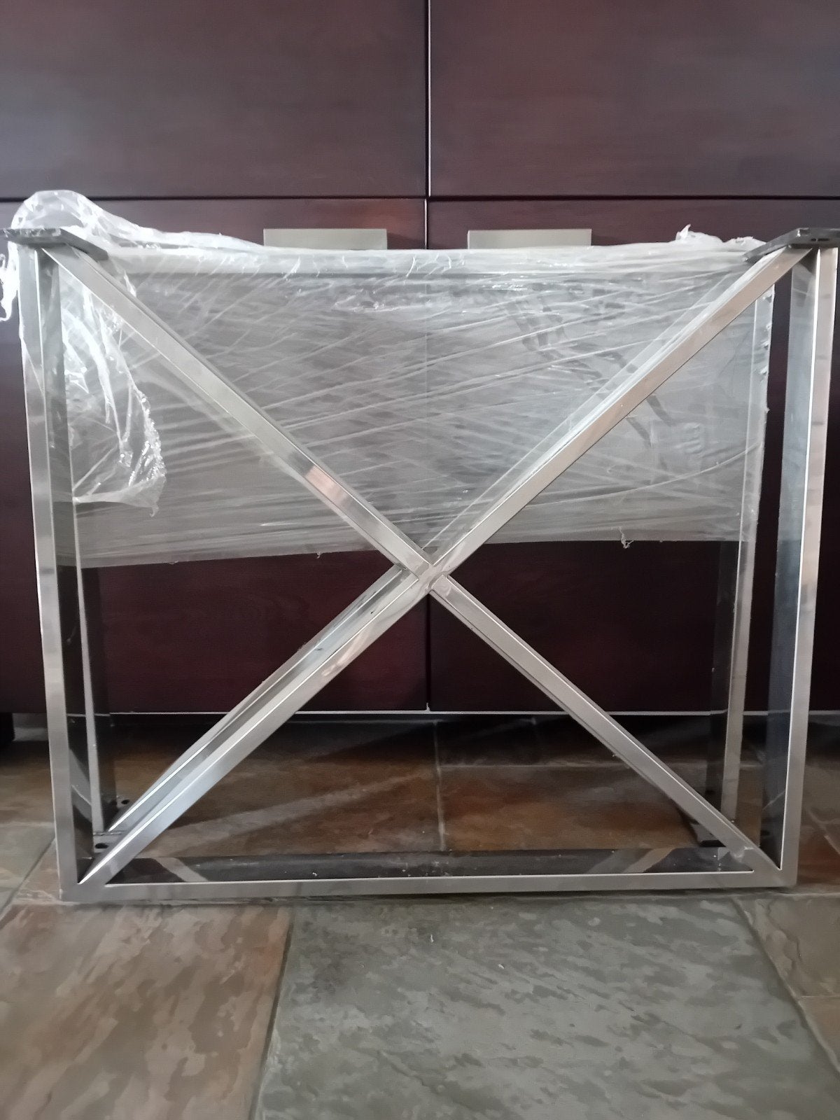 Nieuw 2 RVS tafelpoten, Huis en Inrichting, Tafelonderdelen, Ophalen, Minder dan 50 cm, 50 tot 100 cm, Nieuw