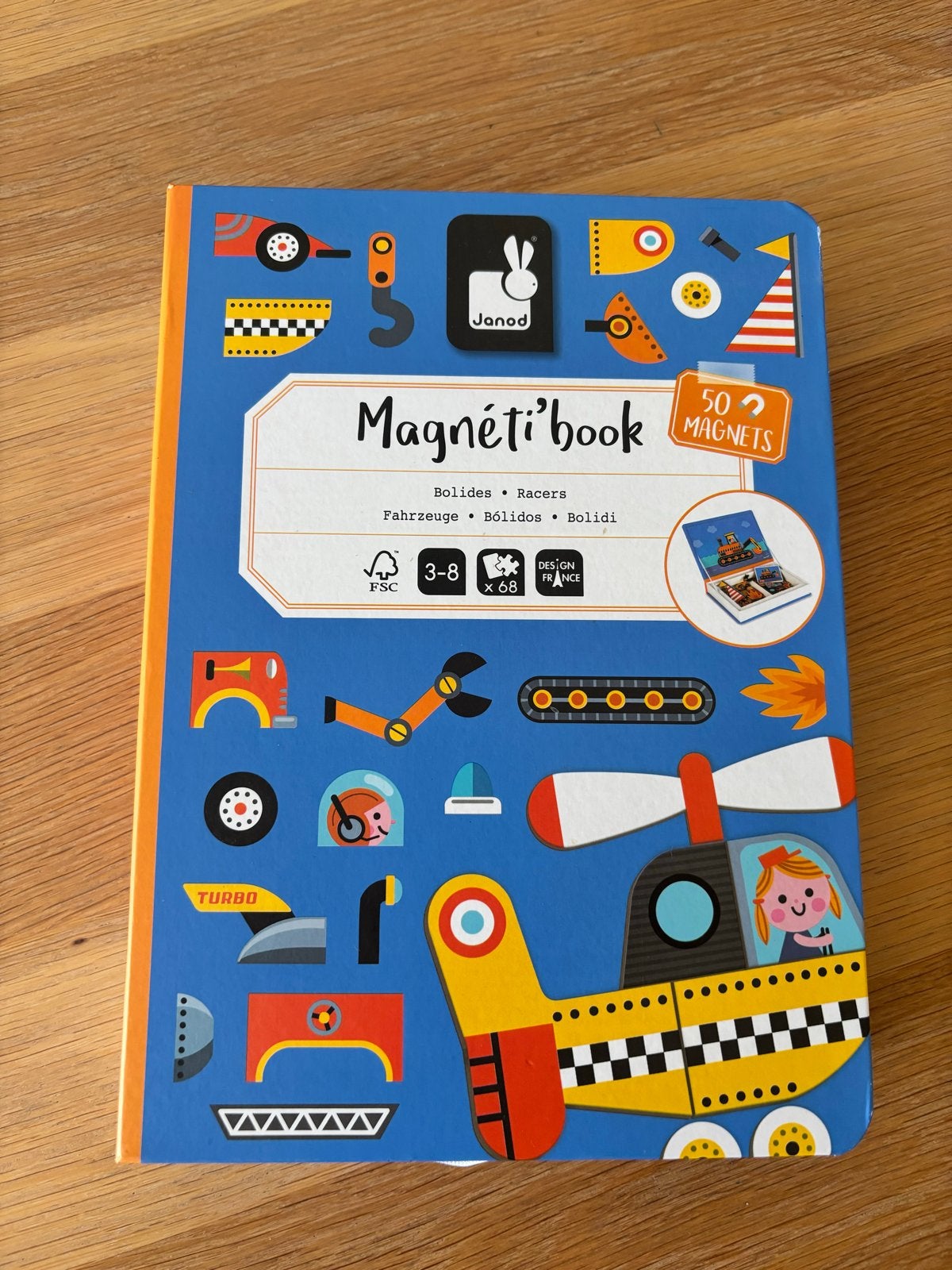 Janod Magnéti'book Racers - Magnetisch Boek Voertuigen, Ophalen, Zo goed als nieuw, Knutselen